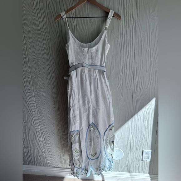 NEW EDDY Katherine Dress in white whimsy belted embroidered sz: M $598 - Picture 5 of 14